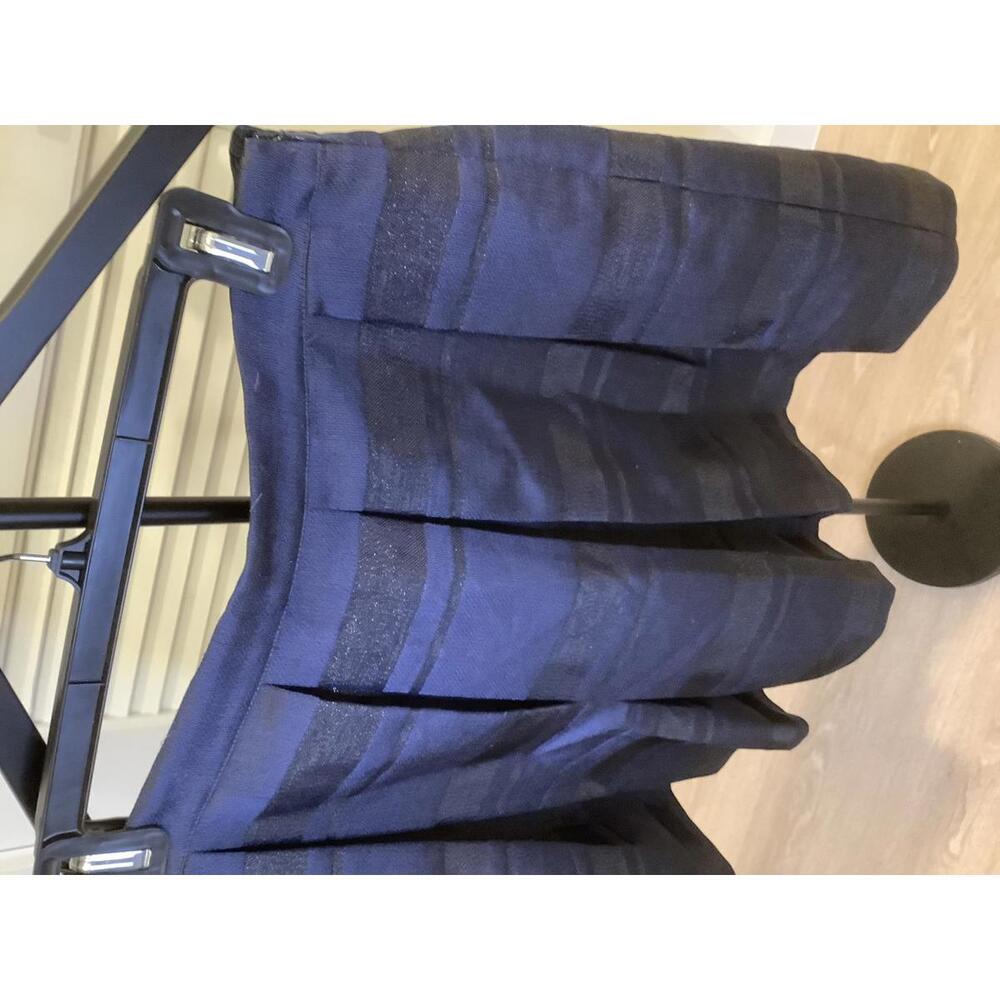 Vineyard Vines Sparkly Navy Black Box Pleat Knee Length Striped Skirt Party 4 - Picture 2 of 4